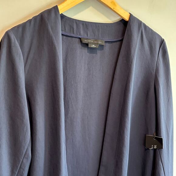 Worth New York Navy Open Front Jacket - size Small - Picture 2 of 6
